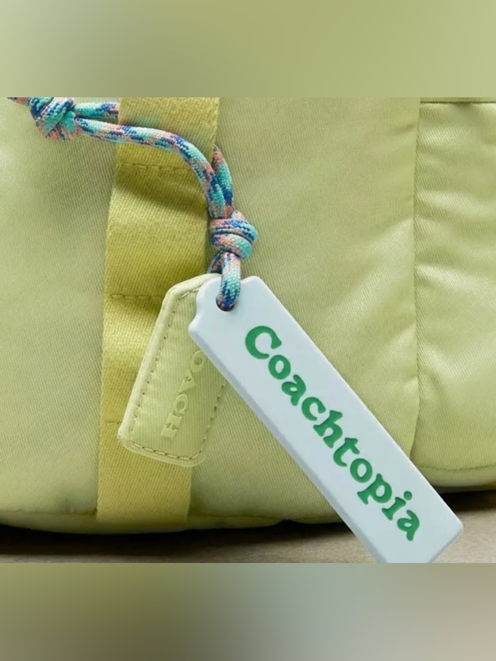 Coachtopia mini loop Backpack in lime green and Dust bag - Picture 6 of 16